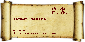 Hammer Neszta névjegykártya